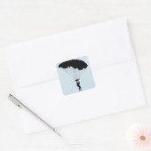 Parachutist Vierkante Sticker (Envelop)