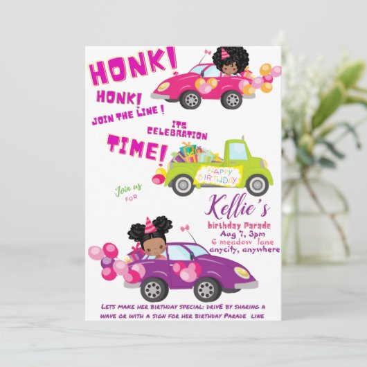 Parade Birthday Invitation Kaart (Staand voorkant)