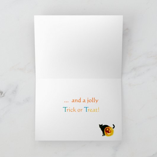 Parade of Black Cats Jolly Halloween  Kaart (Binnen)