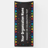 Parade of feest met kleurrijke confetti spandoek (Verticaal)