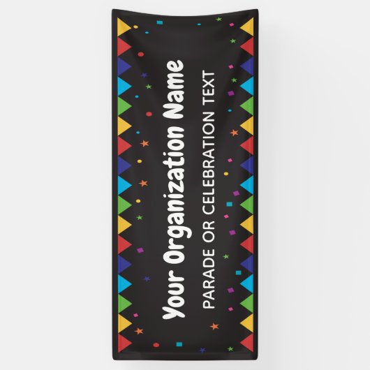 Parade of feest met kleurrijke confetti spandoek (Verticaal)