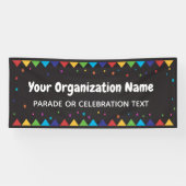 Parade of feest met kleurrijke confetti spandoek (Horizontaal)