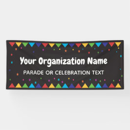 Parade of feest met kleurrijke confetti spandoek