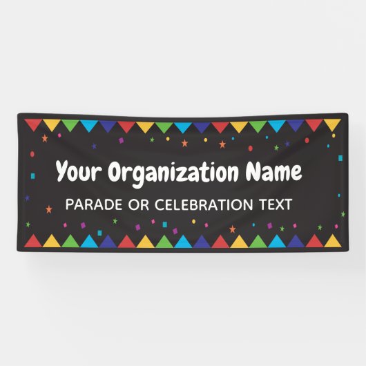 Parade of feest met kleurrijke confetti spandoek (Horizontaal)