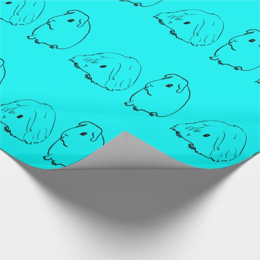 Parade of Guinee Pigs wrapup paper in Aqua Cadeaupapier (Hoek)