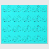 Parade of Guinee Pigs wrapup paper in Aqua Cadeaupapier (Vlak)