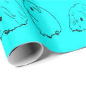 Parade of Guinee Pigs wrapup paper in Aqua Cadeaupapier (Rol Hoek)