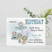 Parade of Lions drive by Birthday Kaart (Staand voorkant)