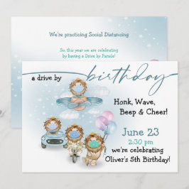 Parade of Lions drive by Birthday Kaart