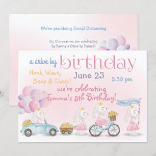 Parade Pastel Pink Bunnies rijdt tegen zondag Kaart