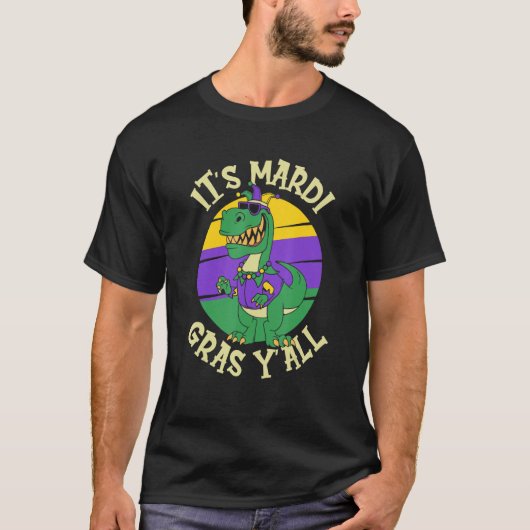 Parade Rex It`s Mardi Gras Yall Carnival Beads Mas T-shirt (Voorkant)