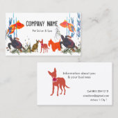 Parade van Huisdieren Vis Kat Hond Zorg Afspraak Afsprakenkaartje (Voorkant / Achterkant)