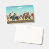 Parade van Warriors door Maynard Dixon Badge (Voor- en achterkant)