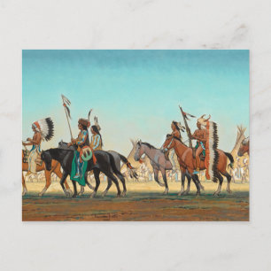 Parade van Warriors door Maynard Dixon Briefkaart