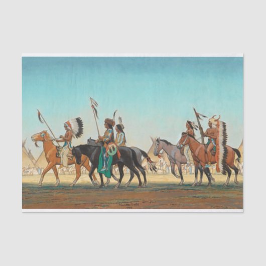 Parade van Warriors door Maynard Dixon Tissuepapier (Voorkant)