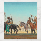 Parade van Warriors door Maynard Dixon Wijn Etiket (Enkel label)