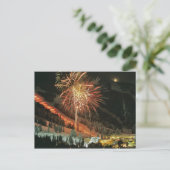 Parade voor torchlight en vuurwerk tijdens de wint briefkaart (Staand voorkant)