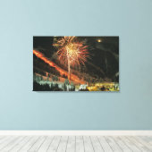 Parade voor torchlight en vuurwerk tijdens de wint canvas afdruk (Insitu (Houten vloer))