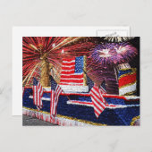 Parade with Statue of Liberty Float and Flag Briefkaart (Voorkant / Achterkant)