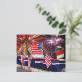 Parade with Statue of Liberty Float and Flag, ZSSG Briefkaart (Staand voorkant)