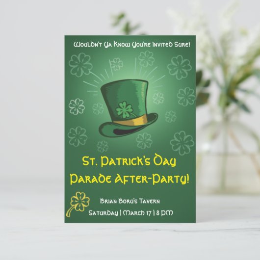 Paradefeest! Sint-Patrick's Day Uitnodigingen (Staand voorkant)