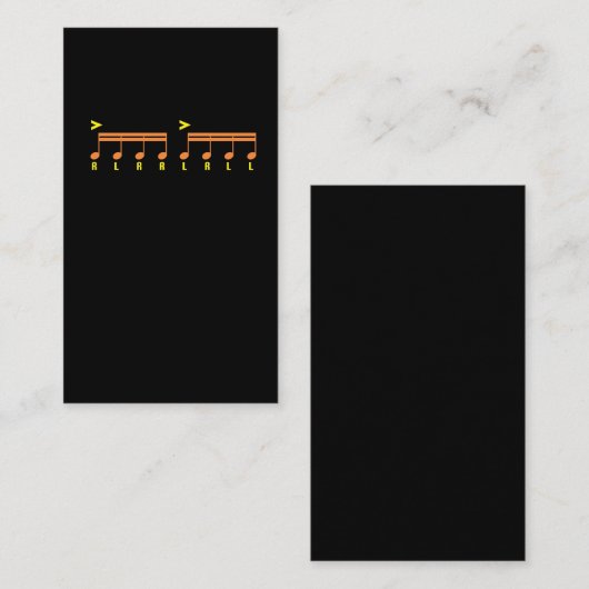 Paradiddle Drummer Sheet Music Drumming Visitekaartje (Voorkant / Achterkant)