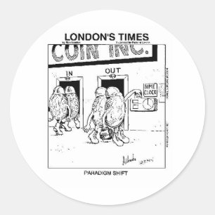 Paradigma Verschuiving Grappige Cartoon Cadeaus & Ronde Sticker