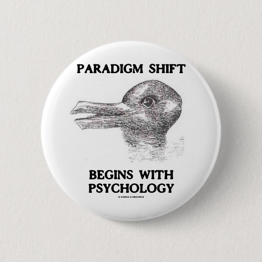 Paradigmaverschuiving begint met psychologie ronde button 5,7 cm (Voorkant)