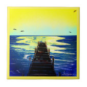 Paradijs aan het strand tegeltje (Voorkant)