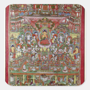 Paradijs Amitabha Vierkante Sticker