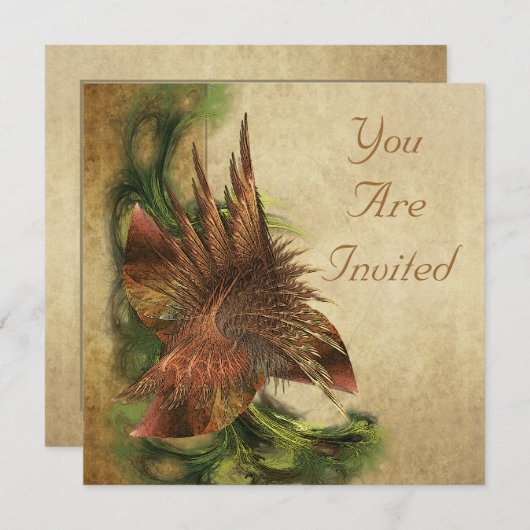 Paradijs Bloem Fractale Uitnodigingen (Voorkant / Achterkant)