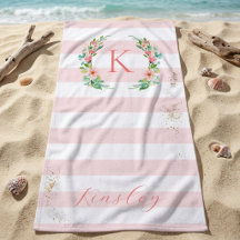 Paradijs Bloemen en Strepen Monogram