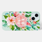 Paradijs Bloemige Waterverf Monogram Case-Mate iPhone Case (Achterkant (horizontaal))