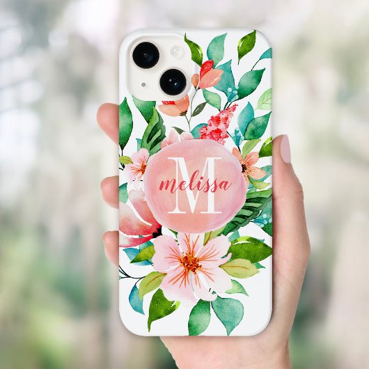 Paradijs Bloemige Waterverf Monogram Case-Mate iPhone Case