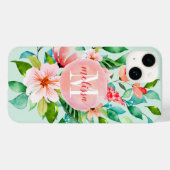 Paradijs Bloemige Waterverf Monogram Case-Mate iPhone Case (Achterkant (horizontaal))