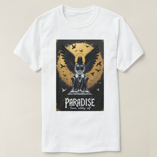 Paradijs Eenzame Engel Kunst T-shirt (Design voorkant)