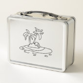 Paradijs eiland cadeau, lijntekening (Achterkant)