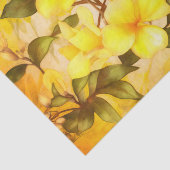 PARADIJS geel tropisch bloemendecoupage papier (Detail)