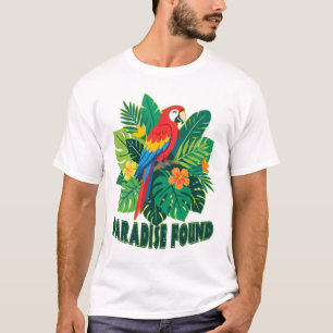 Paradijs Gevonden Rode Ara Tropische Kunst T-shirt