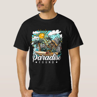 Paradijs Gevonden Tropisch Strandontwerp T-shirt