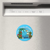 Paradijs HAWAII Papegaai & Hibiscus Magneet (Insitu (Vaatwasser))