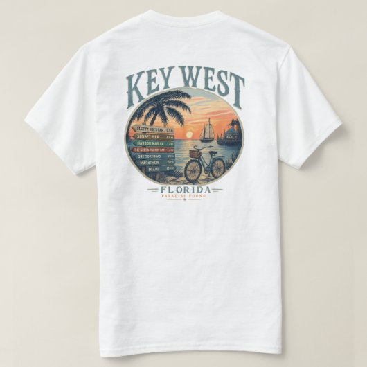 Paradijs Key West Gevonden T-shirt (Design achterkant)