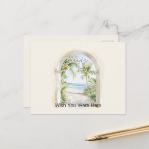 Paradijs oceaanzicht tropische palmbomen briefkaart