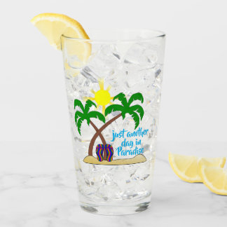 Paradijs op het strand / Palmbomen glazen tumbler