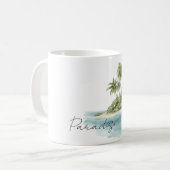 Paradijs Palmbomen Eiland Boot Koffiemok (Voorkant links)