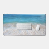 Paradijs strand golven scène oceaan zand eiland bureaumat (Keyboard & Muis)