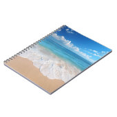 Paradijs strand golven scène oceaan zand eiland notitieboek (Linkerzijde)