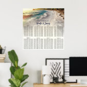 Paradijs Strand Zonsondergang Kust Bruiloft Zitpla Poster (Thuiskantoor)