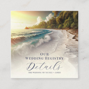 Paradijs Strand Zonsondergang Kust Register QR Cod Vierkante Visitekaartje