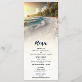 Paradijs Strand Zonsondergang Rustieke Kust Bruilo Menu (Voorkant)